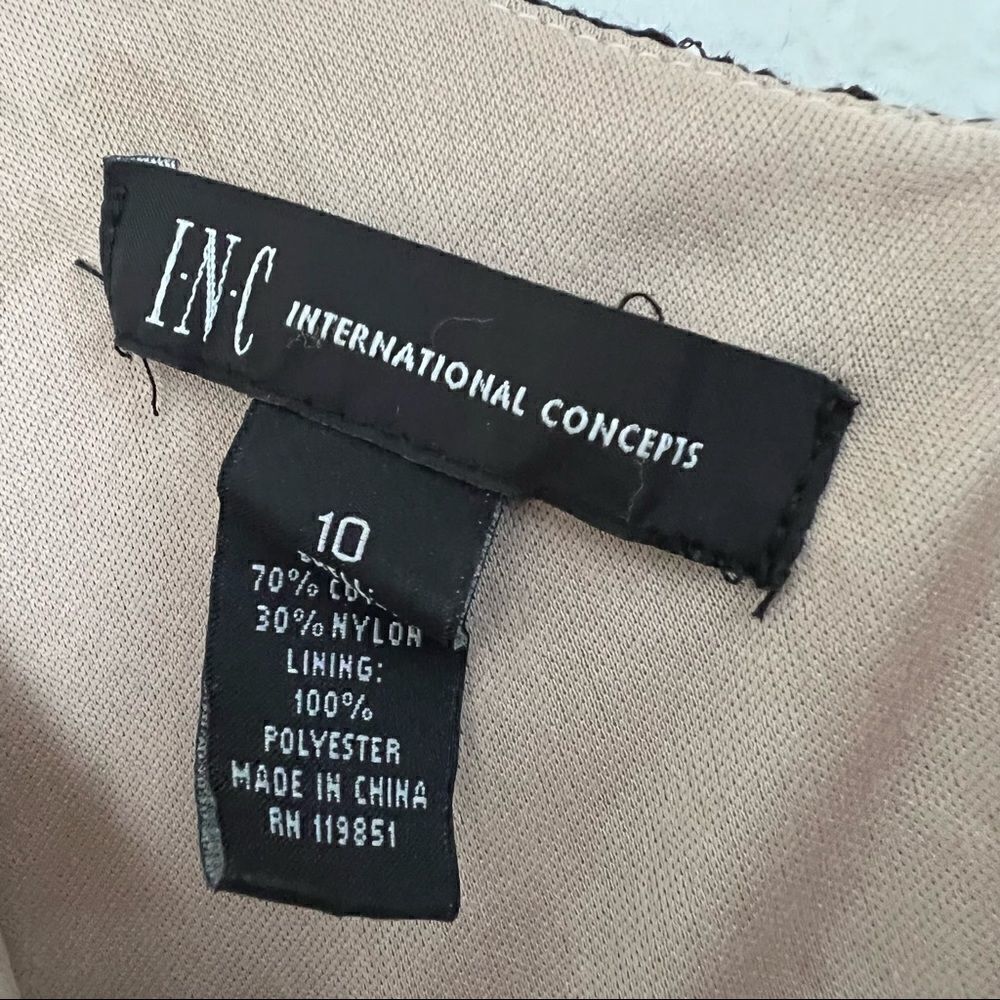 INC International Concept Black Lace Peplum Waist Short Dress Women’s Size 10 - Picture 7 of 9
